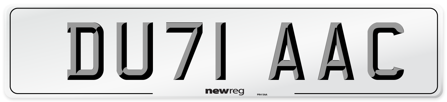 DU71 AAC Number Plate from New Reg